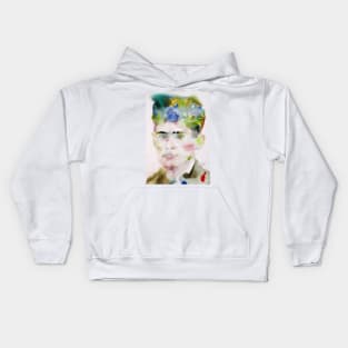 FRANZ KAFKA watercolor portrait .3 Kids Hoodie